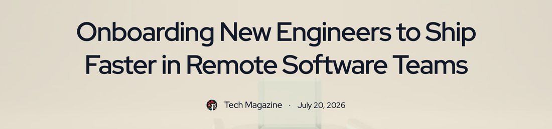 Tech Magazine headline: Onboarding New Engineers to Ship Faster in Remote Software Teams